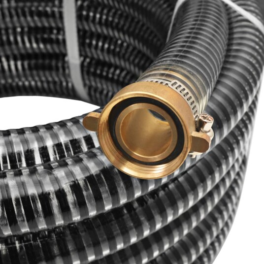 vidaXL Sugeslange med messingkontakter 10 m 25 mm svart