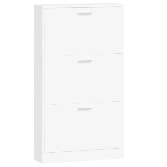 vidaXL Skoskap hvit 59x17x108 cm konstruert tre