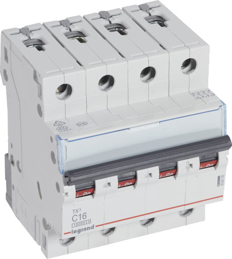 Legrand TX³ MCB automatsikring C16 4P 4M 10/10KA Legrand TX³ MCB automatsikring C16 4P 4M 10/10KA