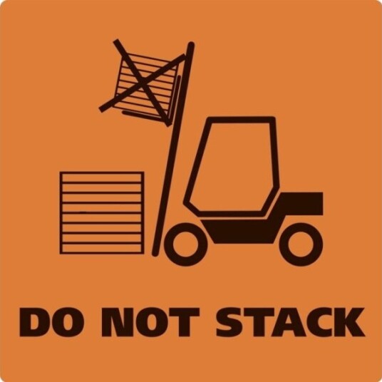Etiket Etiket Firkantet Glat 100.00 X 100.00 Mm Træfri Permanent Orange Trykt Do Not Stack Ru
