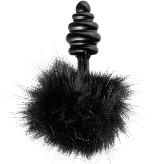 Tailz Black Bunny Tail Buttplugg - Svart