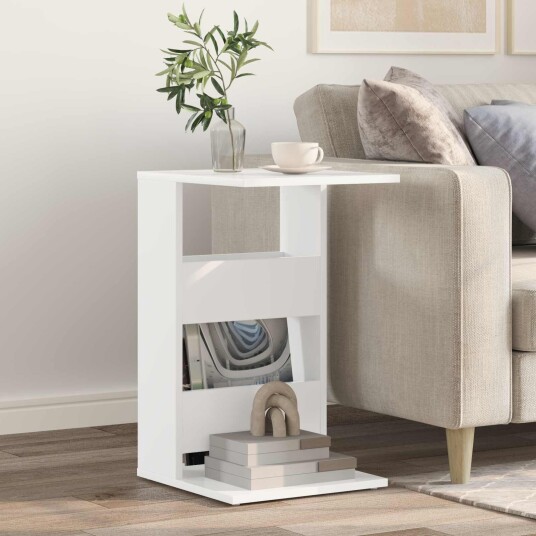 vidaXL Sidetabell Hvit 40 x 35 x 60,5 cm Konstruert tre