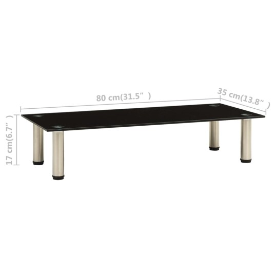vidaXL TV-benk svart 80x35x17 cm herdet glass vidaXL TV-benk svart 80x35x17 cm herdet glass