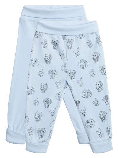 Tiny Treasure Willow Bukse 2-Pack Dogs Baby Blue 56 Tiny Treasure Willow Bukse 2-Pack Dogs Baby Blue 56