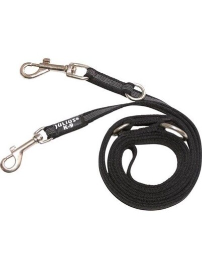 Julius-K9 C&G Super-Grip Double Leash Black 14Mm/2.2M