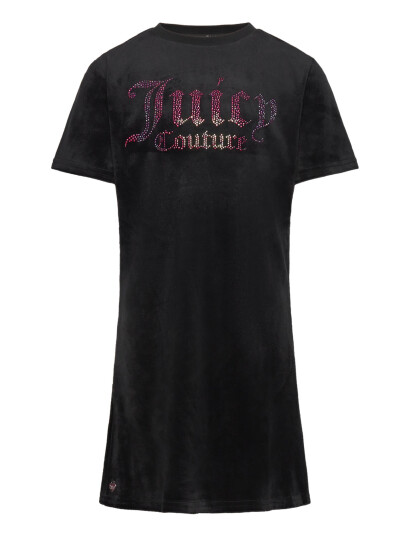 Juicy Couture Luxe Diamante Fitted Ss Tee Dress Black 176