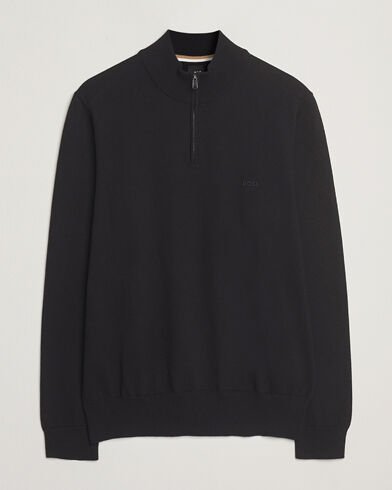 Boss BLACK Padro Cotton Knitted Half Zip Black