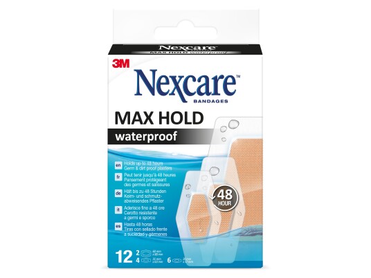 Nexcare Max Hold Waterproof Plaster 12 stk.