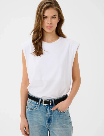 Gestuz Gzkathrin Muscle Tee White L Gestuz Gzkathrin Muscle Tee White L