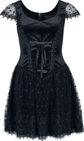 Sinister Gothic Goth Kort kjole Gotisk Minikjole XS til 4XL Damer svart