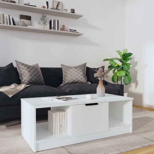 vidaXL Salongbord hvit 102x50x36 cm konstruert tre vidaXL Salongbord hvit 102x50x36 cm konstruert tre