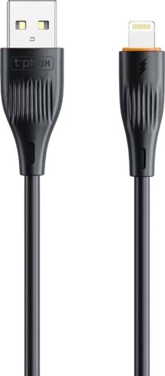 Usb-Kabel T-Phox Usb-A Til Lightning 1 M Svart