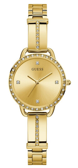 Guess Work Life, Dameklokke i gullfarget stål med zirkonia Guess Work Life, Dameklokke i gullfarget stål med zirkonia