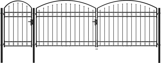 vidaXL Hageport med buet topp stål 2x5 m svart
