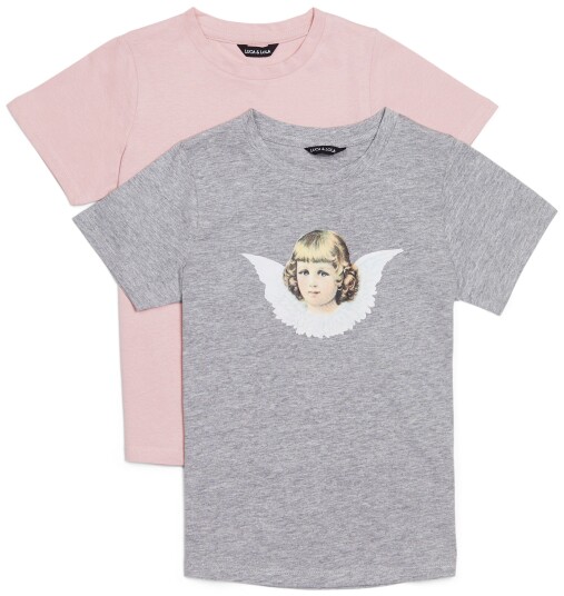 Luca & Lola Angel Topp 2-pack Grey Melange 110-116 Luca & Lola Angel Topp 2-pack Grey Melange 110-116