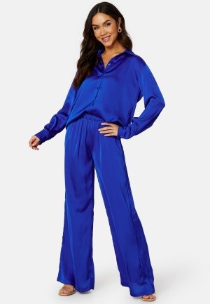 VILA Clair Sateen Trousers Surf The Web 40
