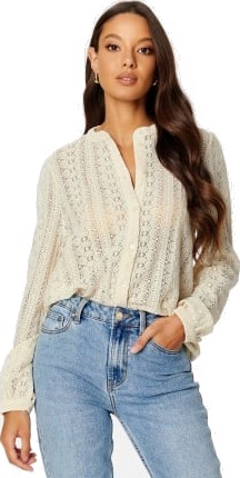 VILA Vichikka Lace L/S Shirt Birch L VILA Vichikka Lace L/S Shirt Birch L