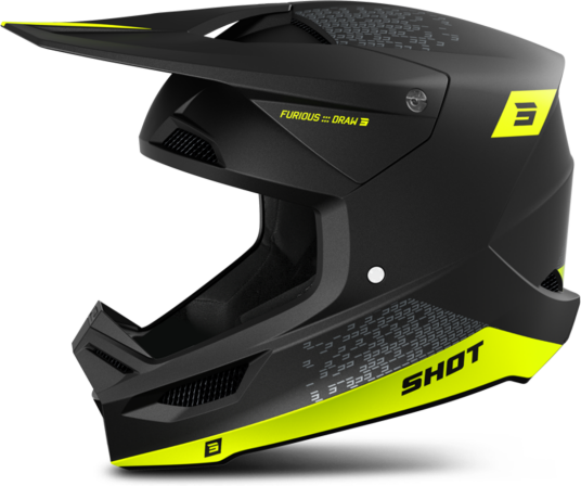 Shot Race Gear Crosshjelm Shot Furious Draw Blå-Neon Gul