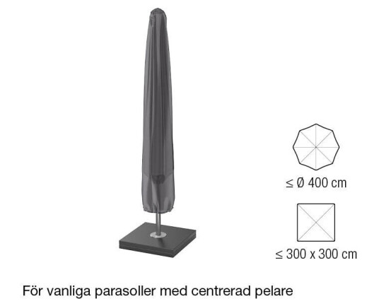 Platinum Parasolltrekk Aerocover Svart 215x30 cm Svart