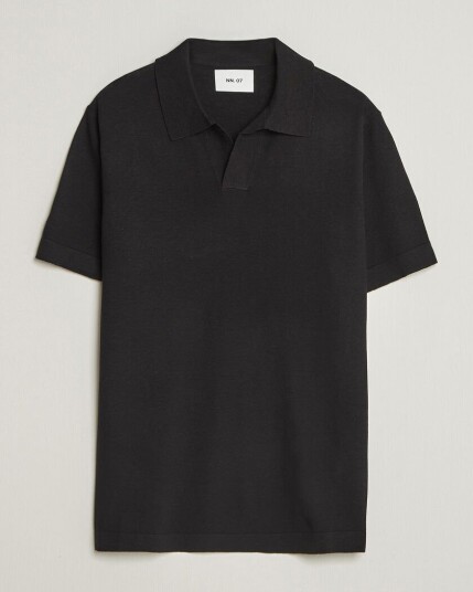 NN07 Ryan Cotton/Linen Polo Black NN07 Ryan Cotton/Linen Polo Black