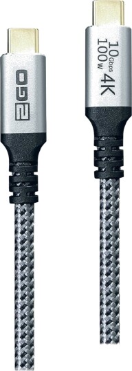 2Go 797512 1,2 M Usb C Usb C Usb 3.2 Gen 2 3.1 Gen 2 10 Gbit/S Sort Sølv