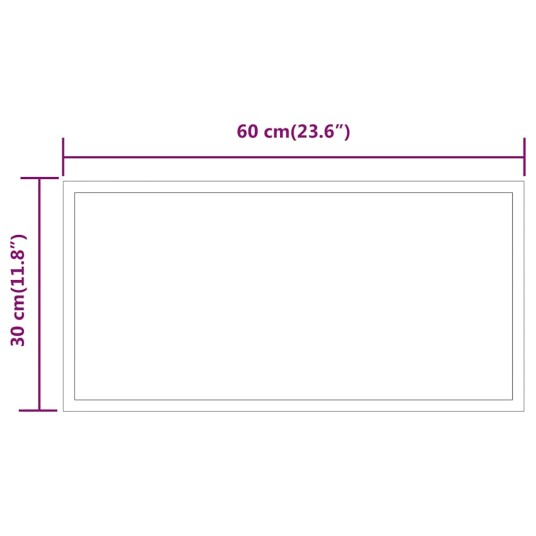 vidaXL Baderomsspeil med LED 60x30 cm