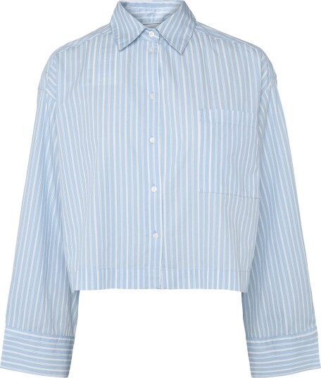 Selected Slwastha Ls Cropped Boxy Shirt Noos Blue 38