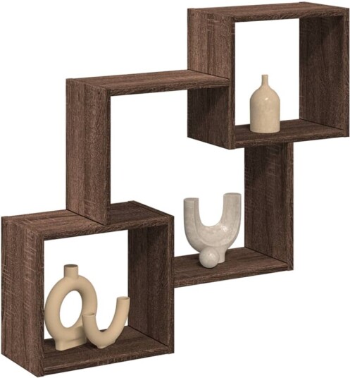 Veggskap 78x18x71 cm brun eik konstruert tre 8721158390998