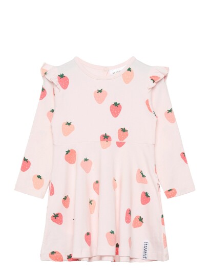 Geggamoja Bamboo Flared Dress Strawberry   Pink   122/128