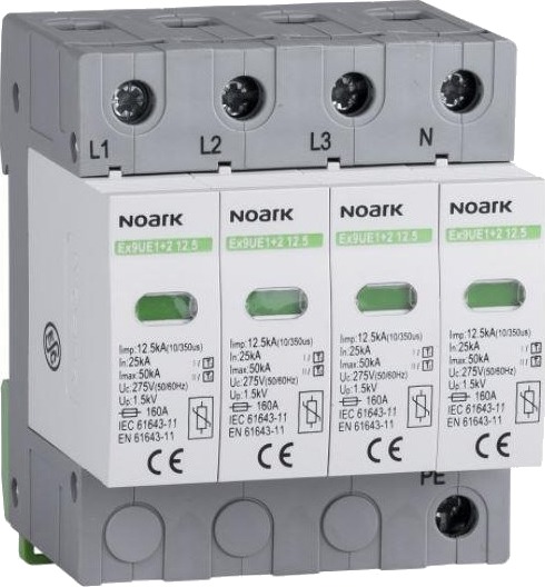 Noark Overspenningsvern Type I+II 275V AC 12,5kA 4-Pol Noark Overspenningsvern Type I+II 275V AC 12,5kA 4-Pol