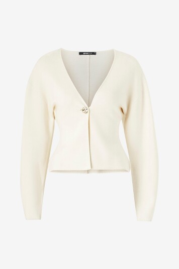 Gina Tricot Kardigan Shaped Knitted Beige