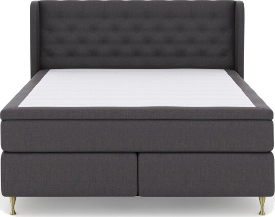Select No 6 Komplett Sengepakke 160x200 F/M Memory/Pocket - Mørkegrå/Gullben