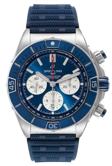 Breitling Herreklokke AB0136161C1S1 Super Chronomat B01 44 Blå/Gummi