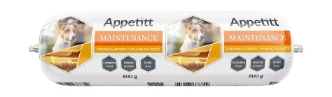 Appetitt Hundefôr Pølse med Kylling og Potet 800G Våtfôr