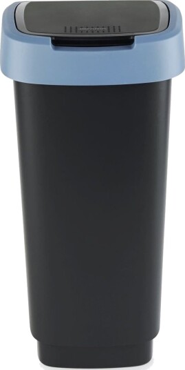 Avfallsbeholder Rotho Twist Svart Plast 25 L Svart Lokk Med Blå Kant Avfallsbeholder Rotho Twist Svart Plast 25 L Svart Lokk Med Blå Kant