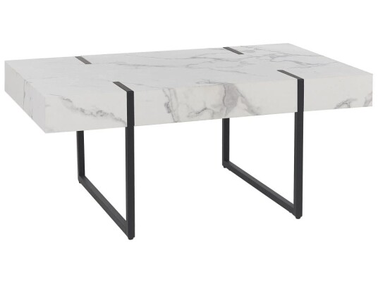 Stuebord Hvit Svart Metall 100 x 60 cm Marmoreffekt Rektangulær Moderne stil Stuebord Hvit Svart Metall 100 x 60 cm Marmoreffekt Rektangulær Moderne stil