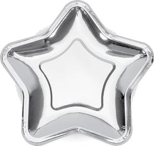 Party Deco Engangstallerkener Stjerne Sølv 18 Cm 6 Stk. Universell Party Deco Engangstallerkener Stjerne Sølv 18 Cm 6 Stk. Universell
