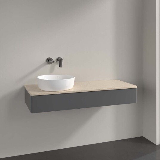 Villeroy & Boch  Antao Servantskap med 1 skuff 120x50x19 cm u/lys Antrasitt/Crème