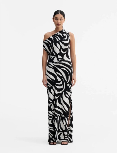 Ahlvar Gallery Lacy Zebra Dress   Black   M