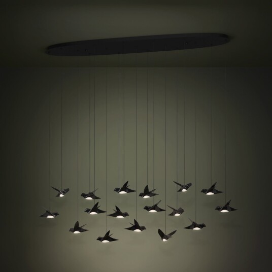Paratebueno hengelampe svart 17 flg.   EGLO Stars of Light   Spisestue   Design   Metall   Med flere lyskilder