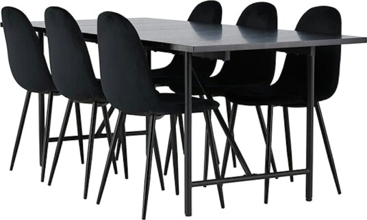 Venture Home Spisegruppe Venture Home Astrid med 6 Polar Fløyel Stoler GR23528