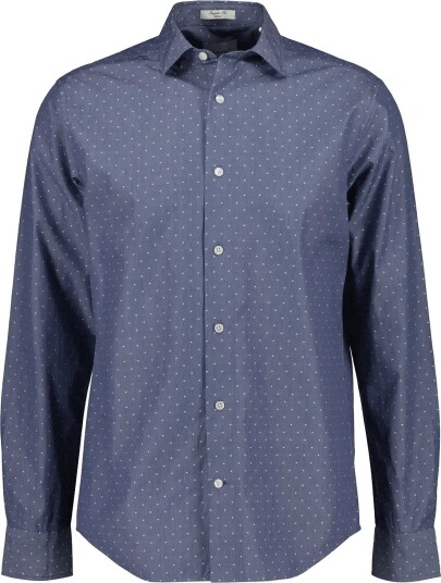 Gant Reg Fil Coupe Shirt   Blue   XL