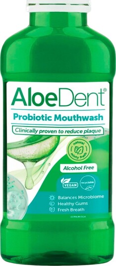 ALOEDENT Probiotic Mouthwash 250 ml. Alkoholfri Munnvann med probiotika og aloe vera ALOEDENT Probiotic Mouthwash 250 ml. Alkoholfri Munnvann med probiotika og aloe vera