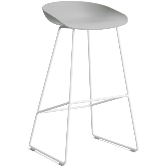 Hay AAS 38 2.0 Barstol 75 cm Rustfritt Stål Hvit / Concrete Grey