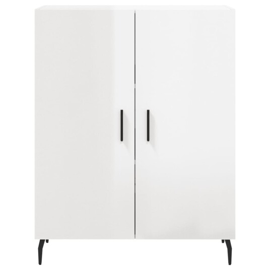 vidaXL Skjenk høyglans hvit 69,5x34x90 cm konstruert tre