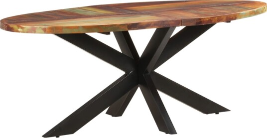 vidaXL Spisebord ovalt 200x100x75 cm gjenvunnet heltre