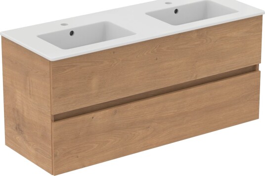 IDEAL STANDARD EUROVIT 2.0/ULYSSE BADEROMSMØBEL 1215X455 M/DOBBELSERVANT NATURAL OAK