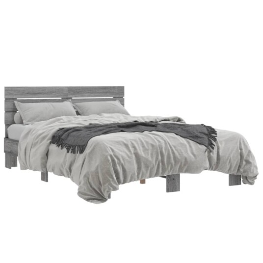  Sengeramme grå sonoma 120x200 cm konstruert tre og metall 8721102614514