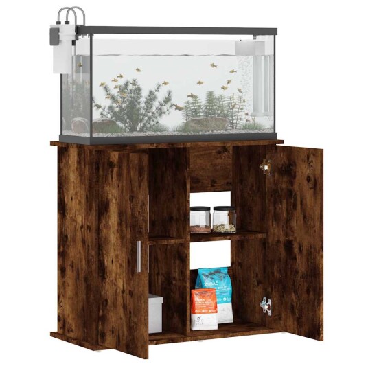 Akvariumstativ Røkt Eik 81X36X73 cm Konstruert Tre