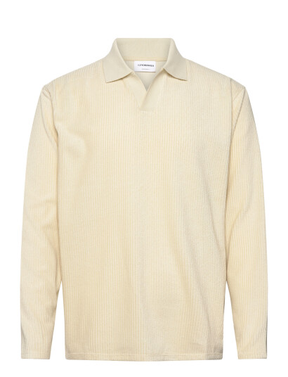 Lindbergh V Neck Jacquard Polo L/S Yellow XL Lindbergh V Neck Jacquard Polo L/S Yellow XL